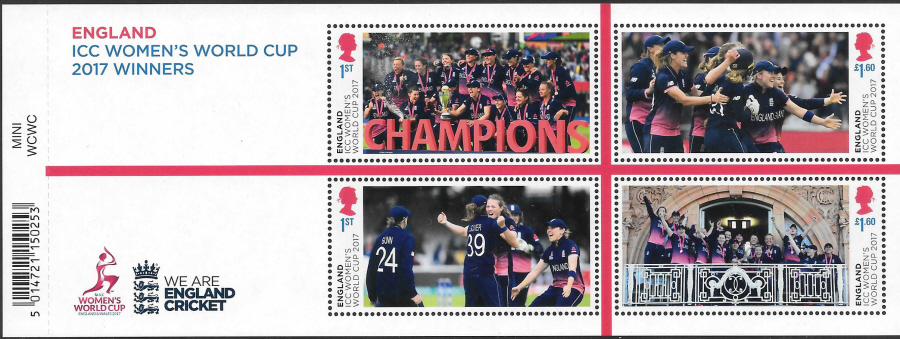 (image for) MS4275 ICC Women's World Cup 2017 Winners Barcoded Miniature Sheet